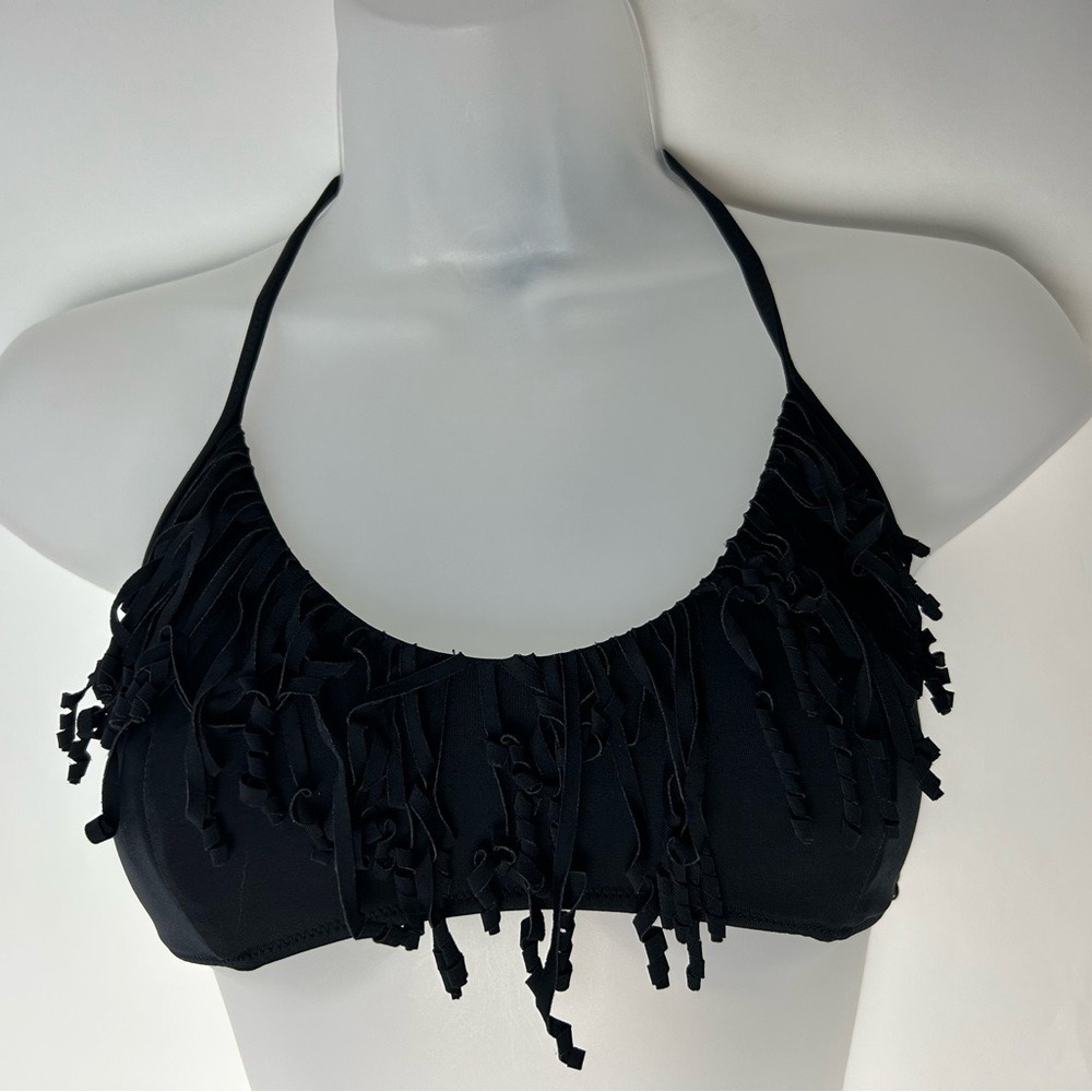 Victoria's Secret Black Bikini Swim Bra with Frills S/P